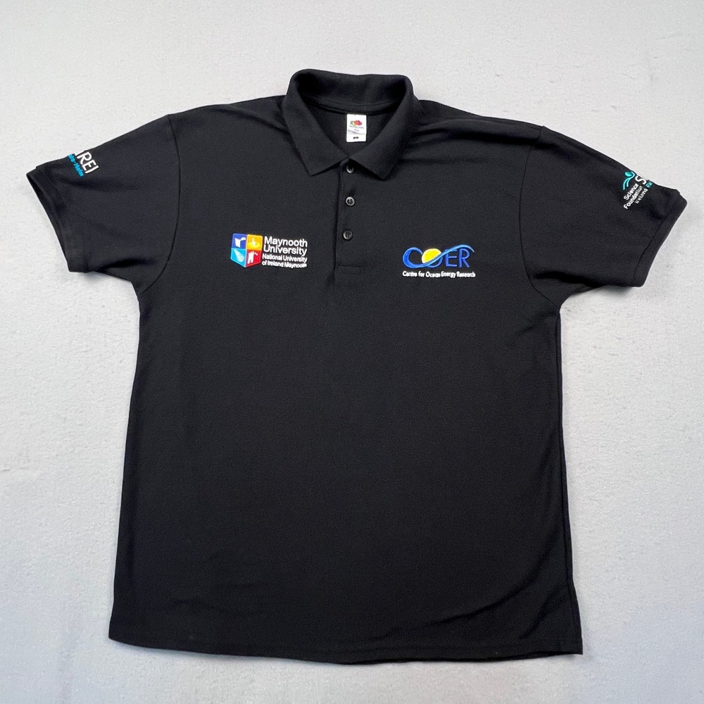 Fruit of the Loom Polo Shirt Women M Black Maynooth University COER Research SFI